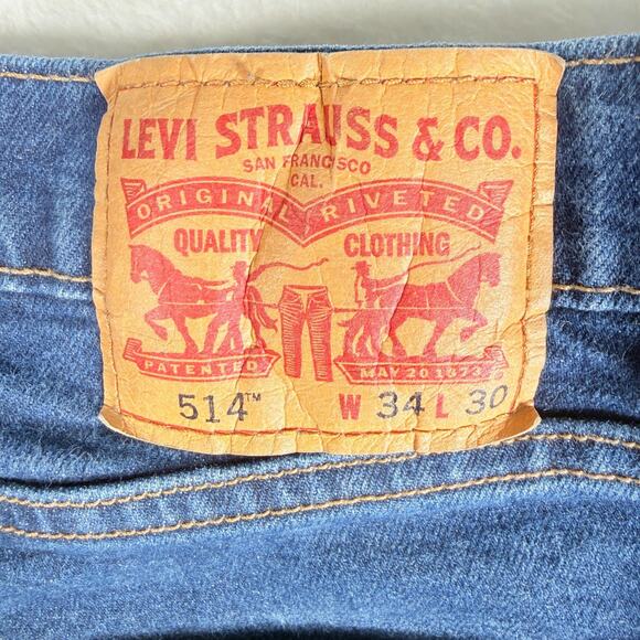 Levis 514 Premium Straight Fit Jeans Stretch Jeans Color Blue 34x30 (34x28.5) - Picture 4 of 9